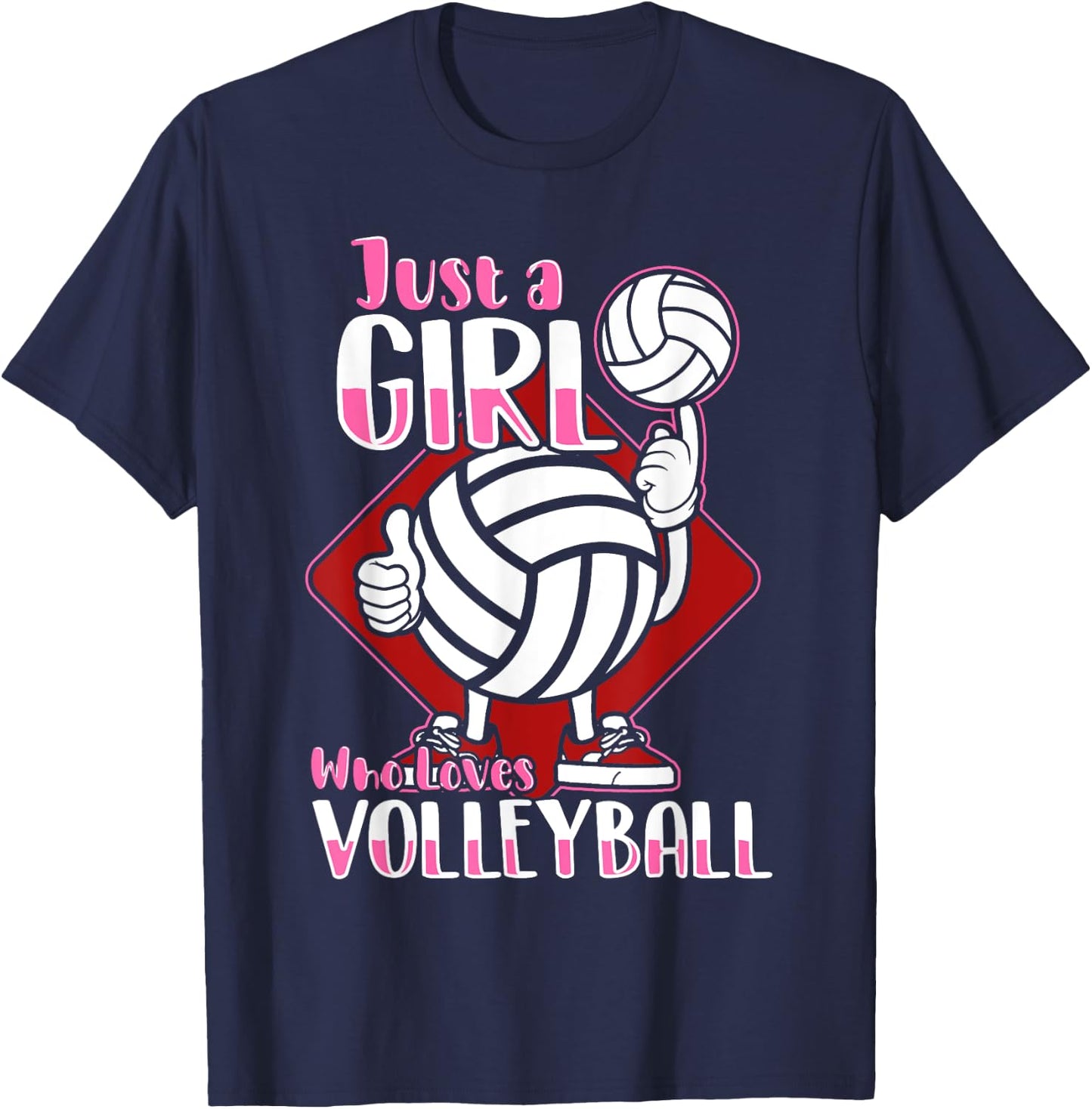 Just A Girl Who Loves Volleyball Quote for Volleyball Player T-Shirt - T-Shirt | Navy