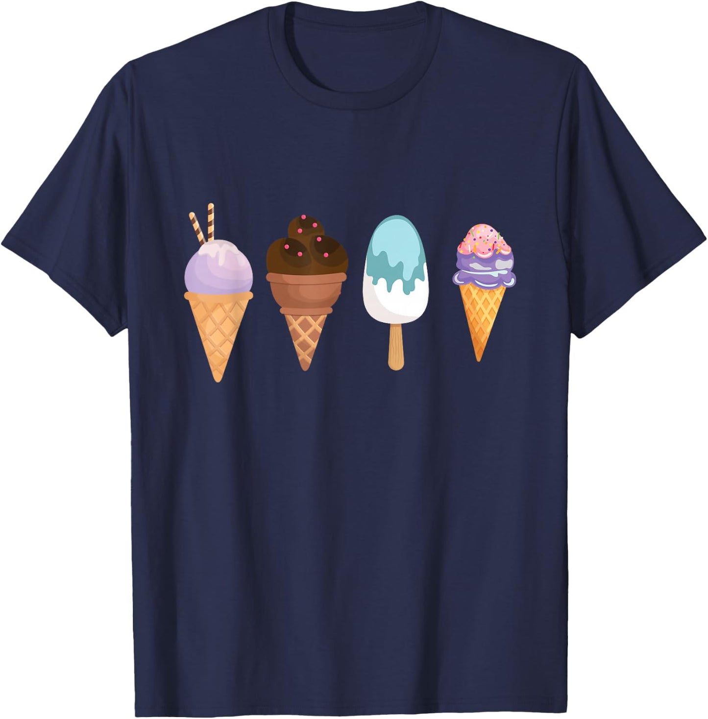Ice Ball I Ice Cream I Ice Cream Soft Ice Cream Children's Summer Ice , black T-Shirt - T-Shirt | Navy