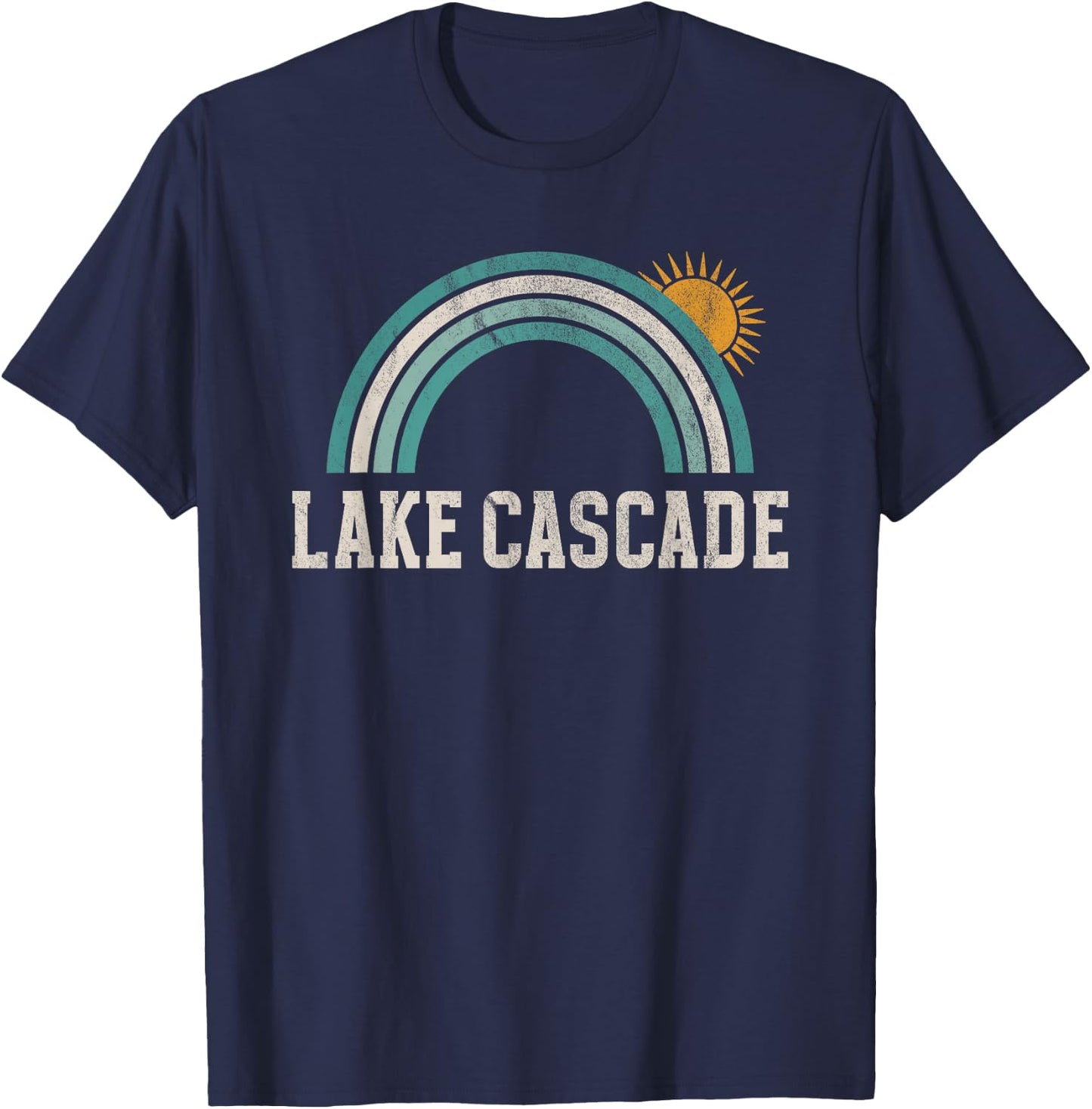 Lake Cascade Idaho Outdoors Vintage T-Shirt - T-Shirt | Navy