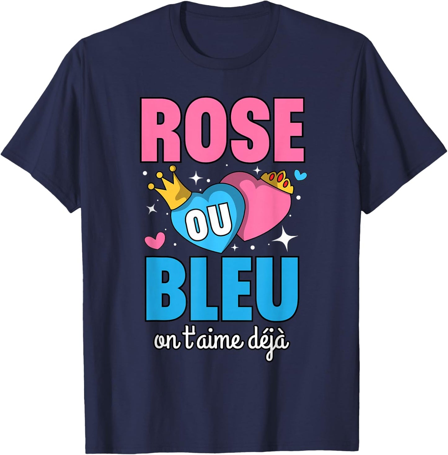 gender reveal baby sex announcement baby shower surprise , Black, S T-Shirt - T-Shirt | Navy