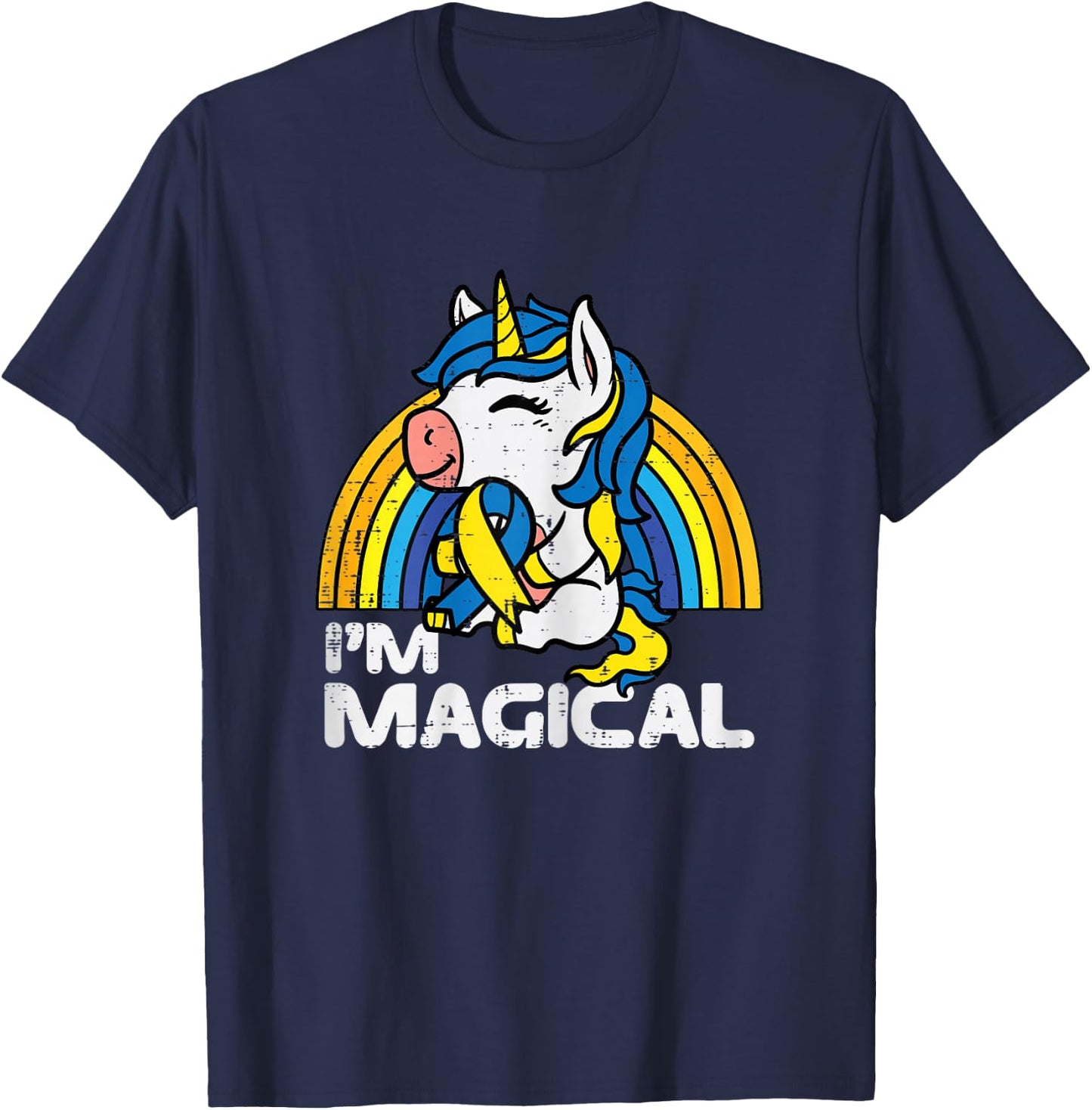 Down Syndrome Awareness Unicorn Magical Toddler Girls Kids T-Shirt - T-Shirt | Navy