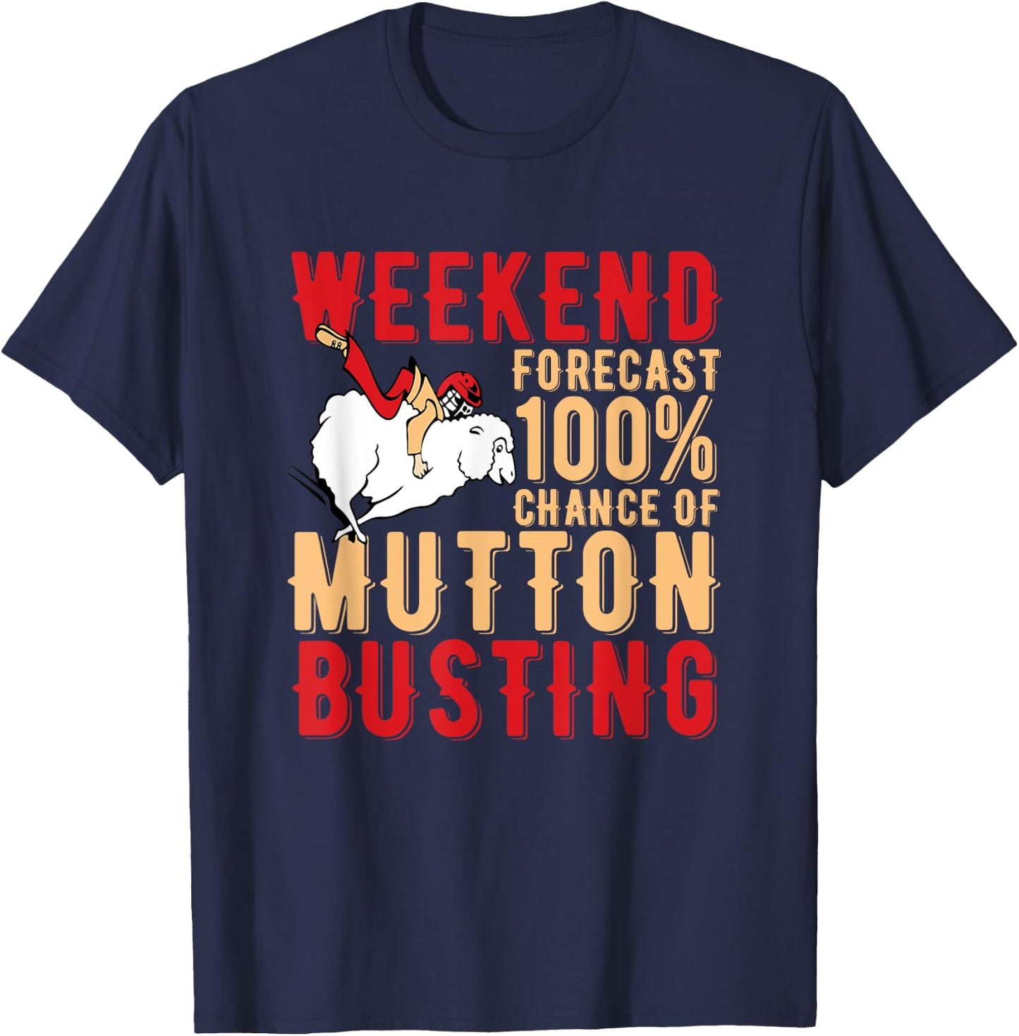 Mutton Busting Youth Rodeo Sheep Riding Kids Mutton Buster T-Shirt - T-Shirt | Navy