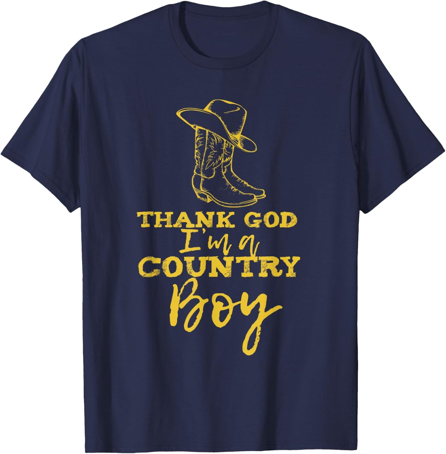 Country music lyrics quotes Thank God I'm a Country Boy T-Shirt - T-Shirt | Navy