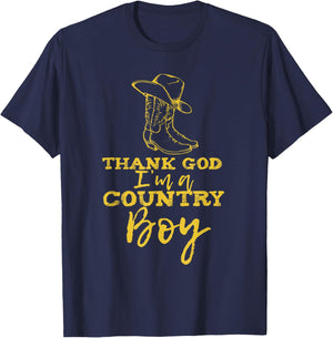 Country music lyrics quotes Thank God I'm a Country Boy T-Shirt - T-Shirt | Navy