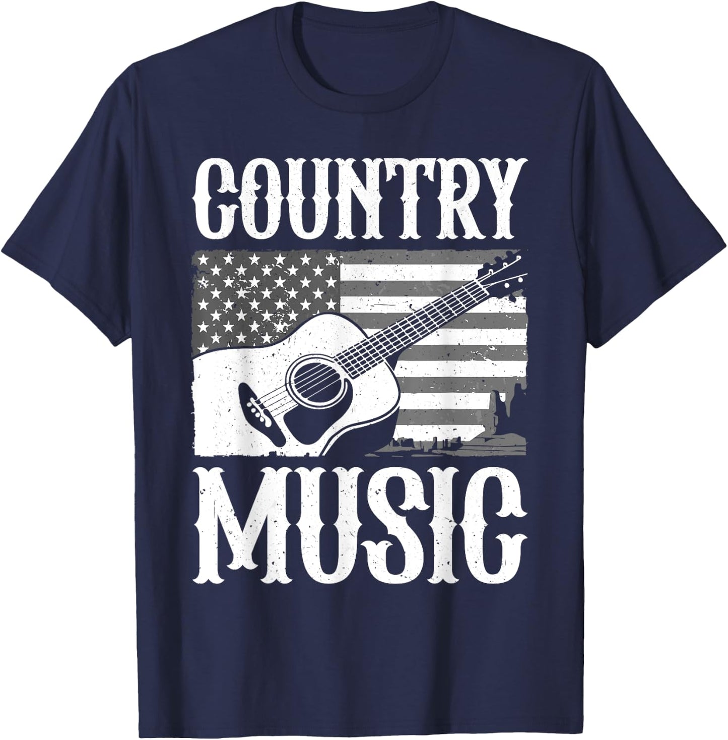 Cool Country Music Art Women Classic Country Music T-Shirt - T-Shirt | Navy