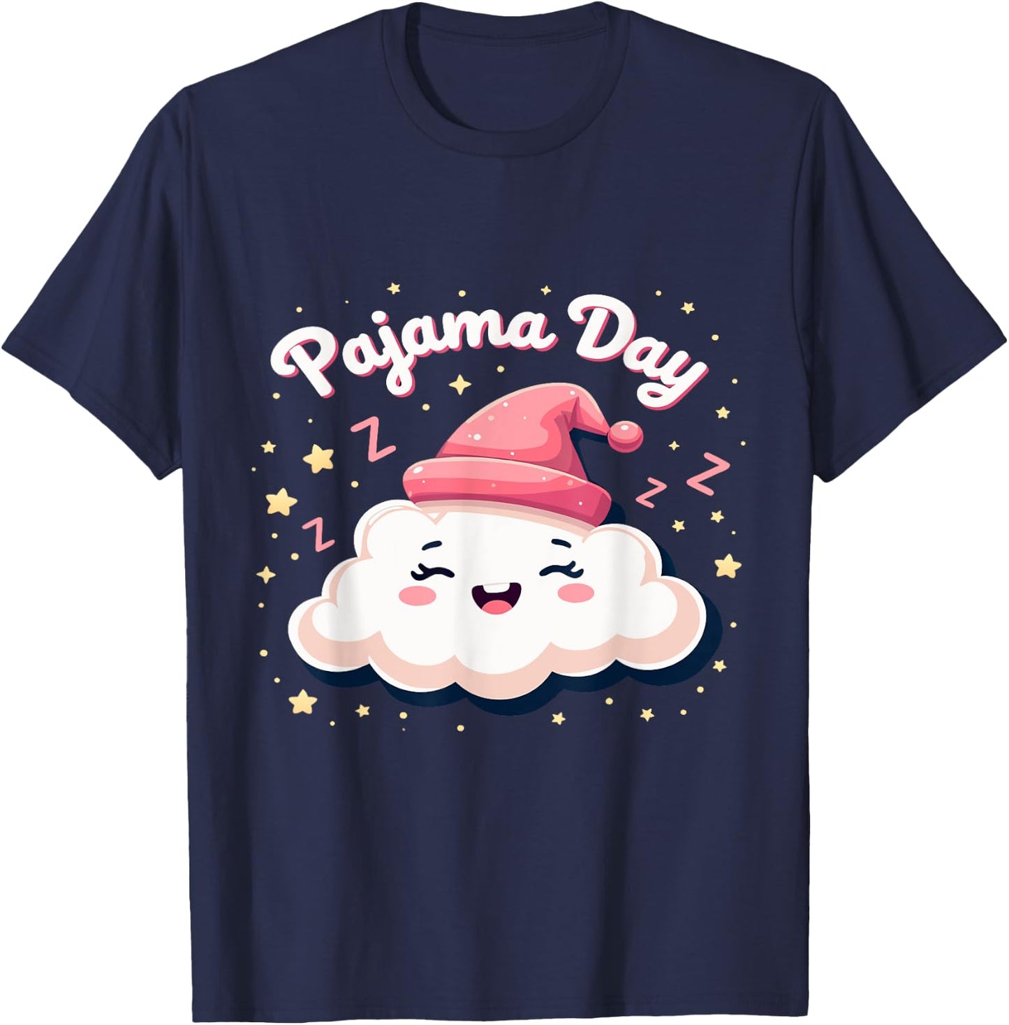 Pajama Day School Spirit Week Fun Cloud Teacher Student Cute T-Shirt - T-Shirt | Navy