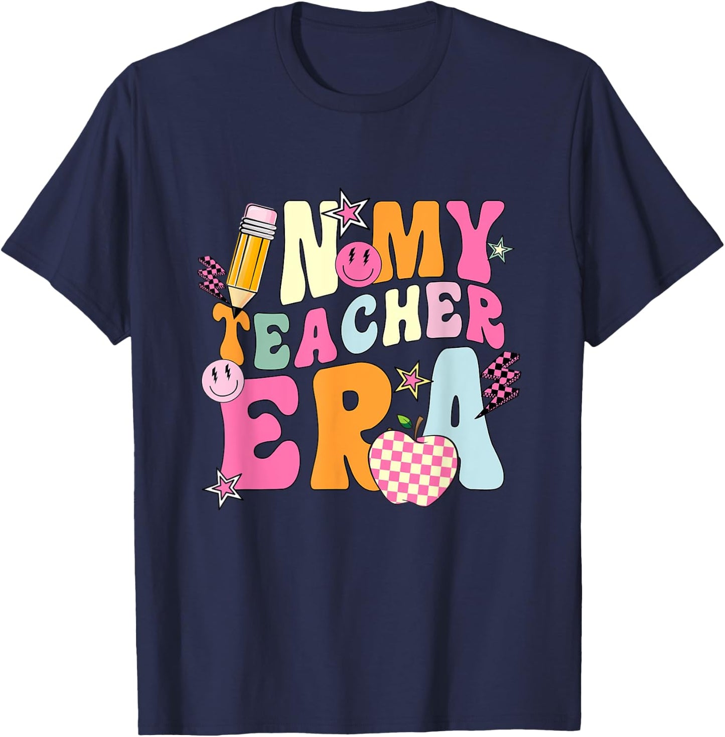 In My Teacher Era First Day Of School Back To School Retro T-Shirt - T-Shirt | Navy