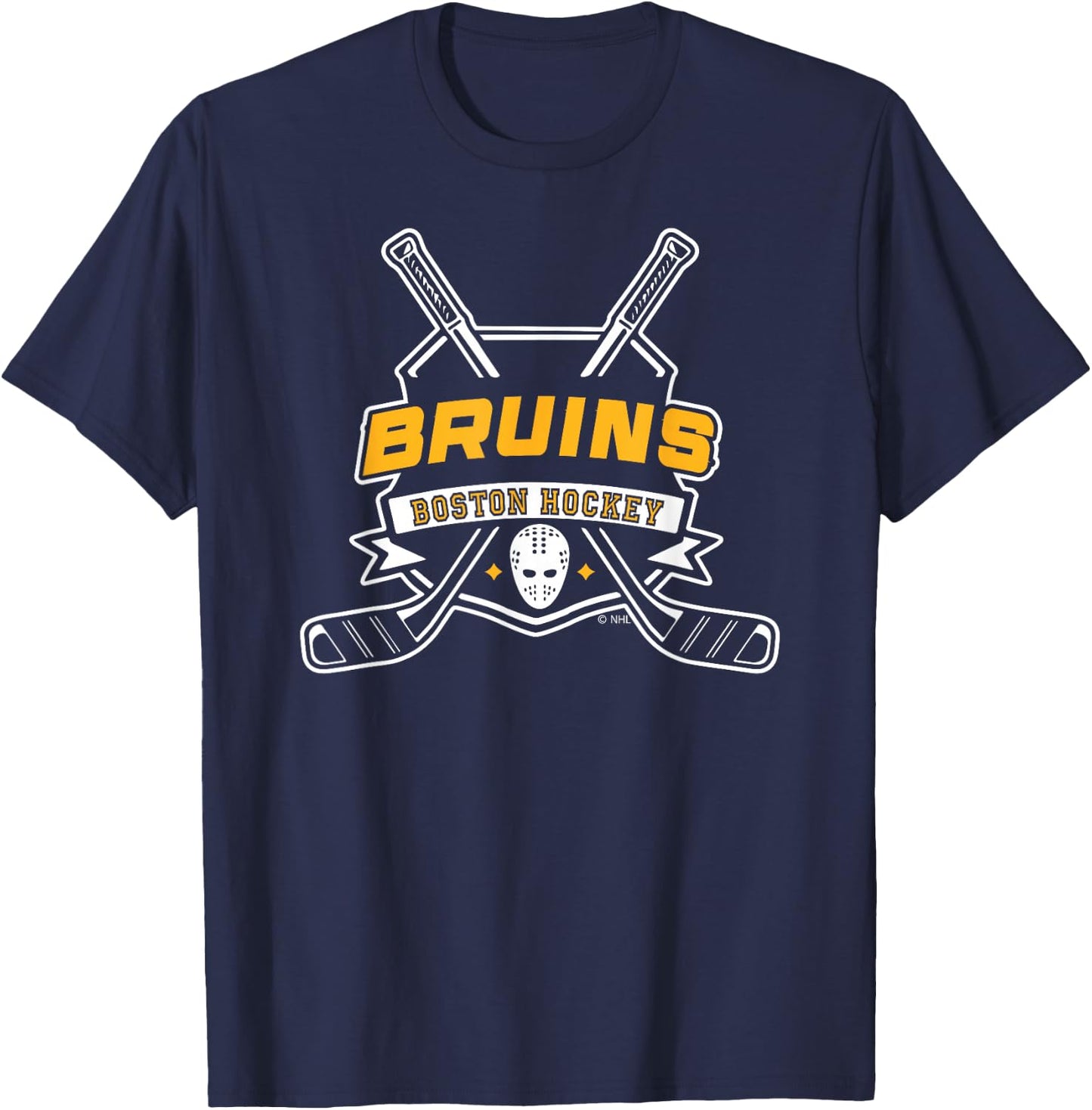 Boston Bruins Hockey Sticks Black Officially Licensed T-Shirt - T-Shirt | Navy