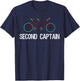 Tandem Bike Second Captain Gifts Bicycle Cycling T-Shirt - T-Shirt | Navy