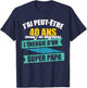 Men's 40th Birthday Gift Funny Dad , Black, S T-Shirt - T-Shirt | Navy