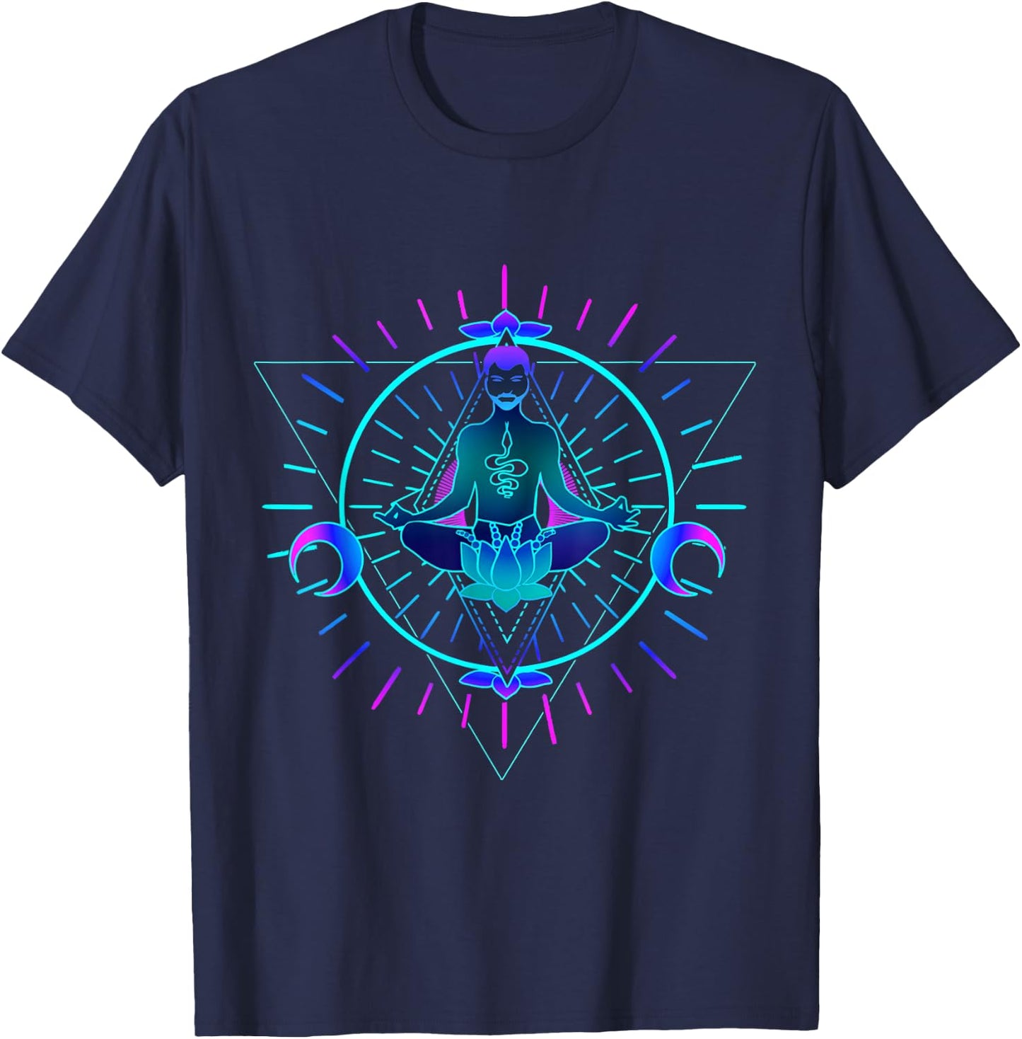 Psychedelic Goa Trance Spiritual Psytrance , black T-Shirt - T-Shirt | Navy