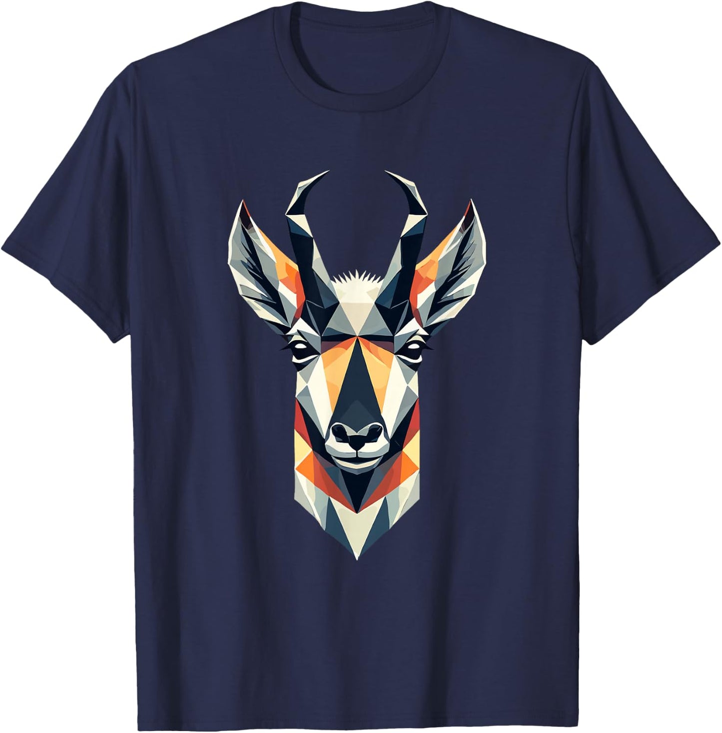 Geometric Art Pronghorn American Antelope Pronghorns T-Shirt - T-Shirt | Navy
