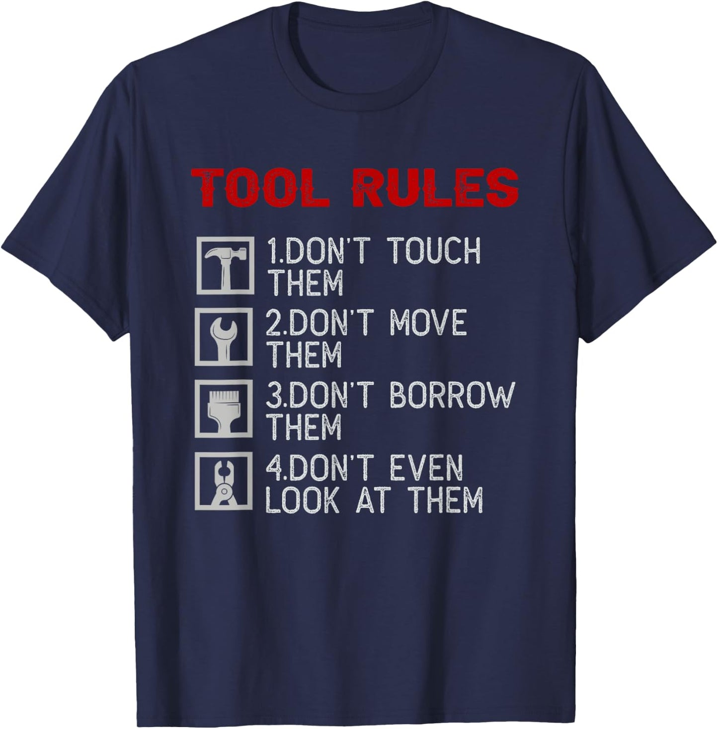 Funny Mechanic Tool Rules Mechanic Handyman Auto Repair Car T-Shirt - T-Shirt | Navy