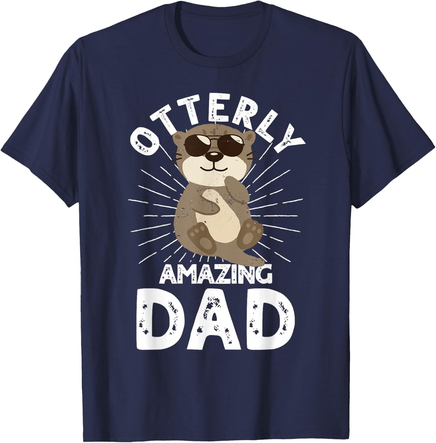 Funny Dad Otterly Amazing Dad Otter Father's Day T-Shirt - T-Shirt | Navy