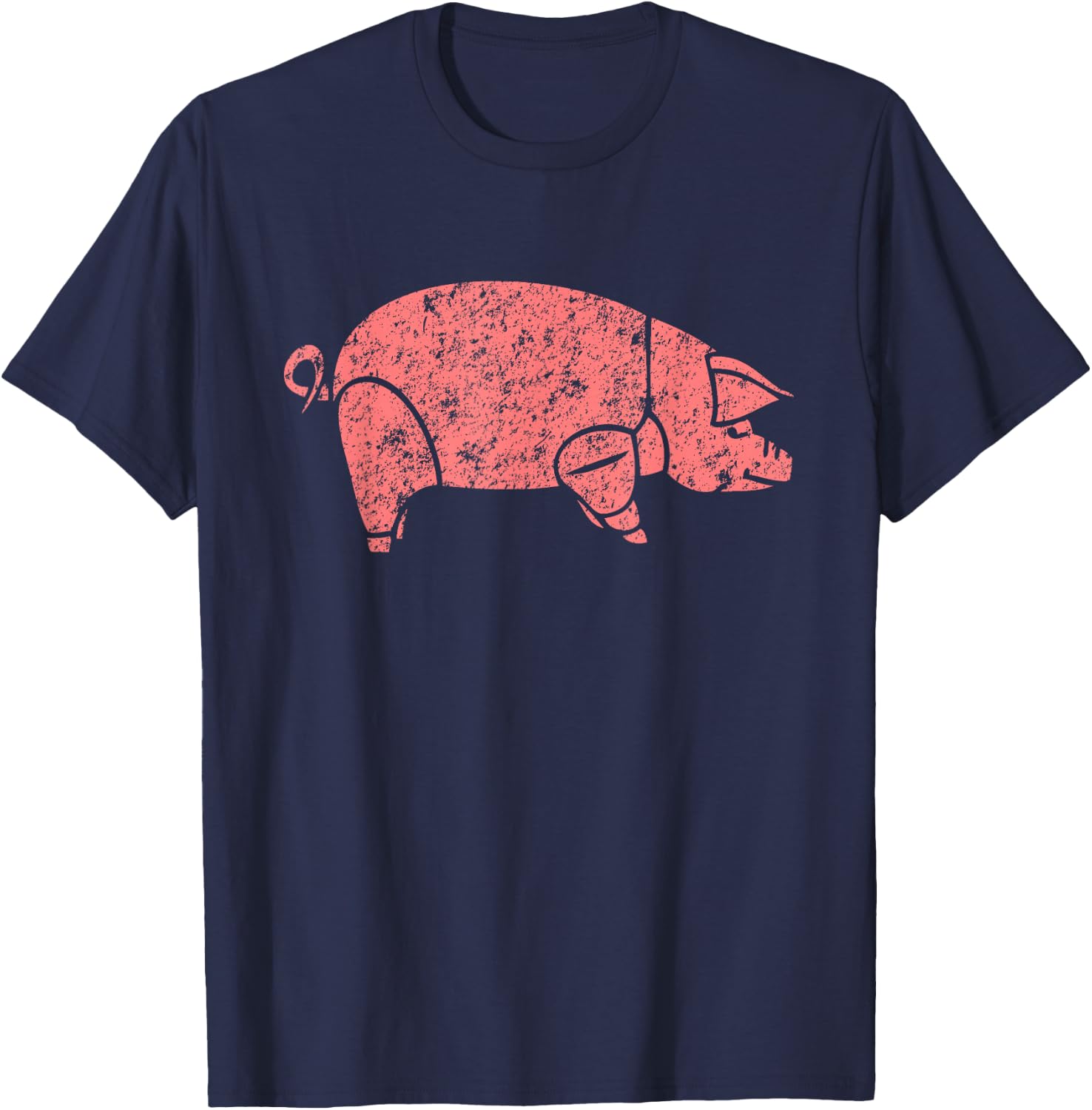 Pig rock meat bacon gilmour academy pink animals as worn by T-Shirt - T-Shirt | Navy