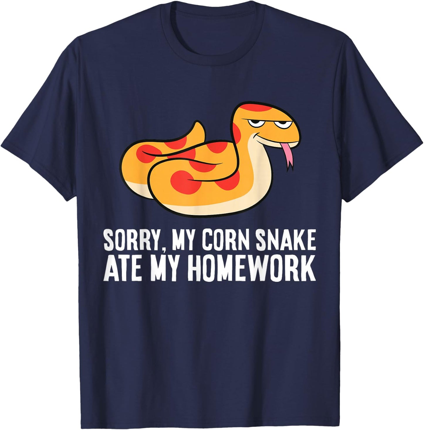 Corn Snake School Sorry My Corn Snake Ate My Homework T-Shirt - T-Shirt | Navy