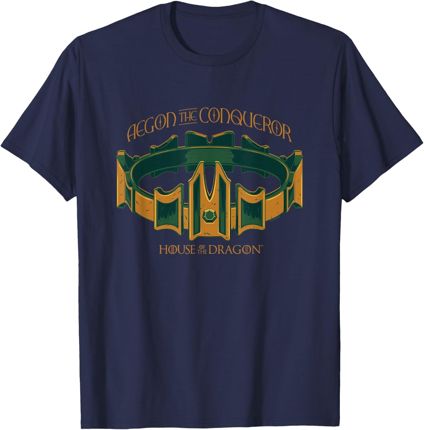 House of the Dragon Aegon The Conqueror Crown Chest Poster T-Shirt - T-Shirt | Navy