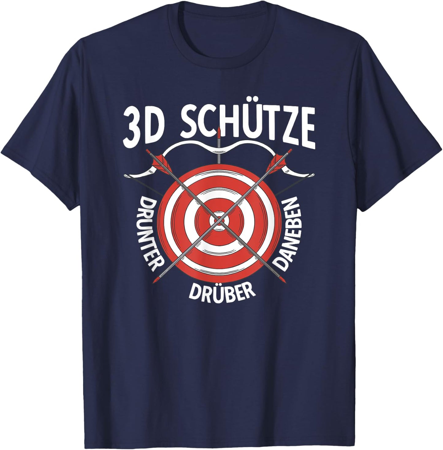 3-D Bogenschießen Bogensport Bogenschütze Bogenschießen T-Shirt - T-Shirt | Navy