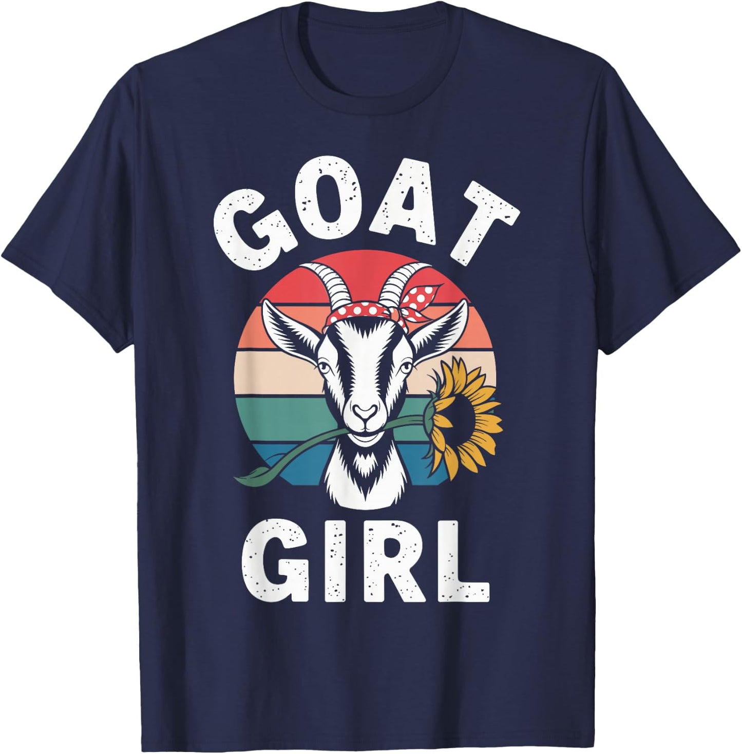Goat Girl Funny Goat T-Shirt - T-Shirt | Navy