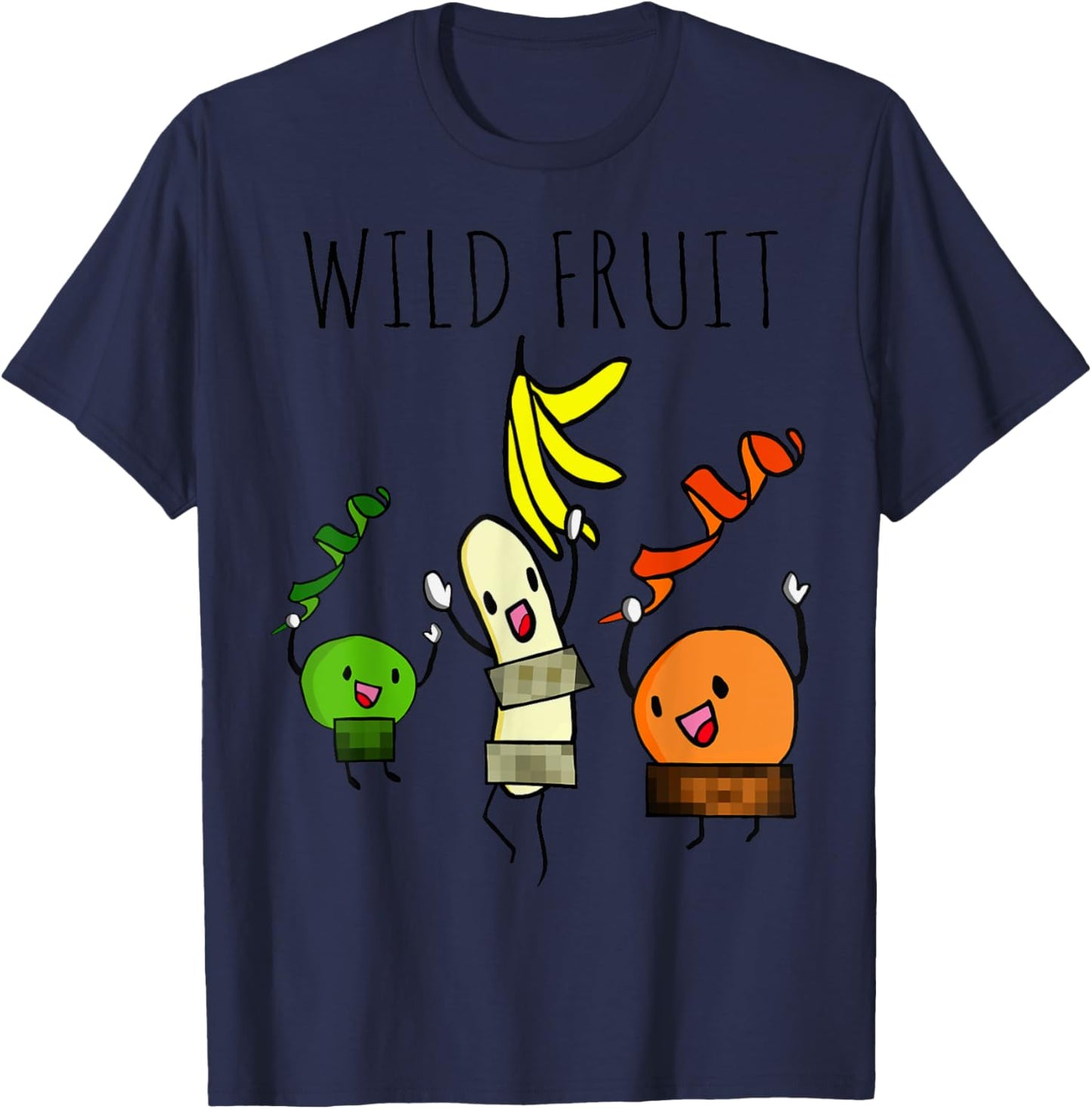Wild Fruit Orange Lime and Banana Nude Stripper Funny Shirt T-Shirt - T-Shirt | Navy