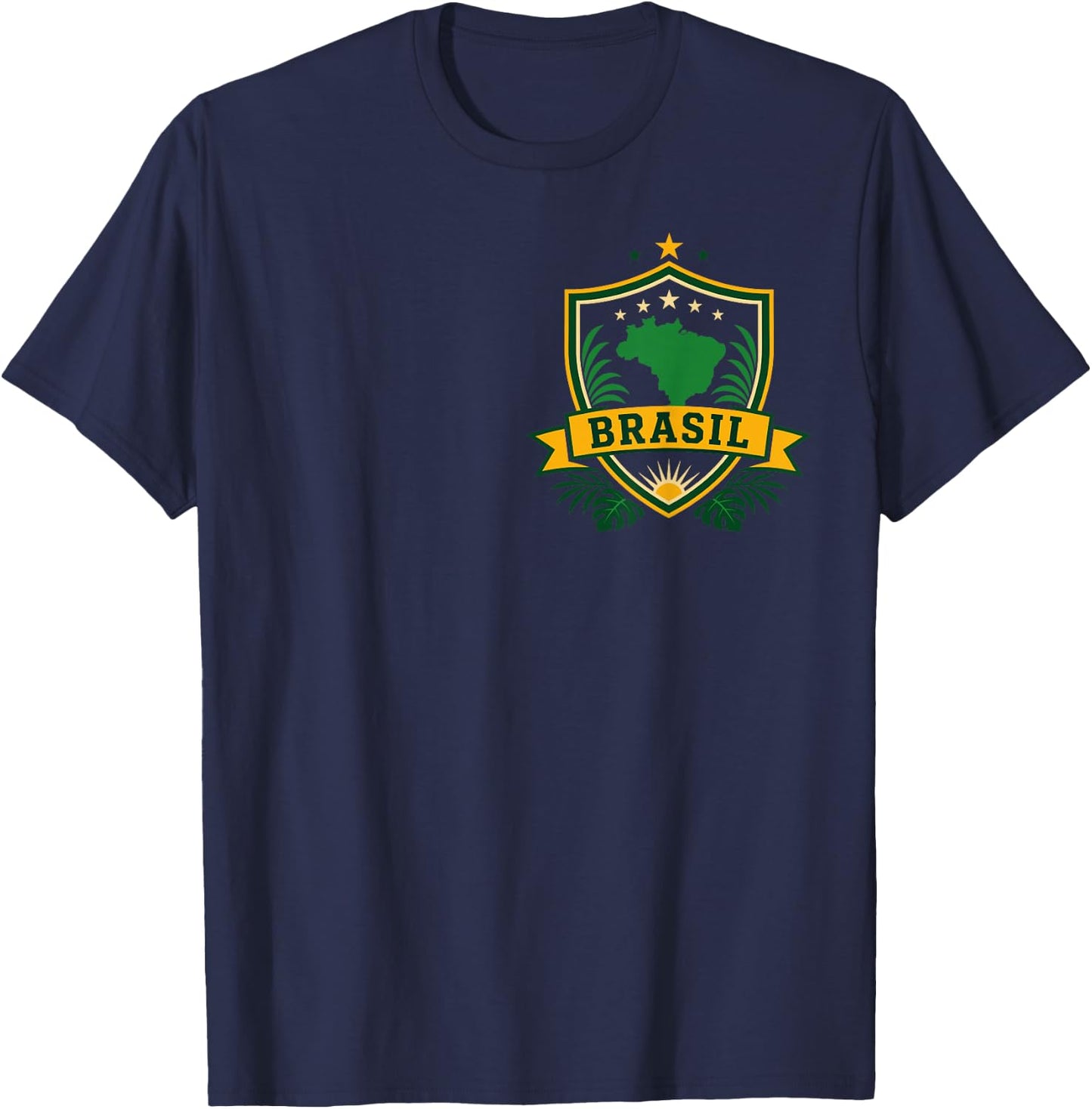 Brasil Tropical Pride Vintage Emblem T-Shirt - T-Shirt | Navy