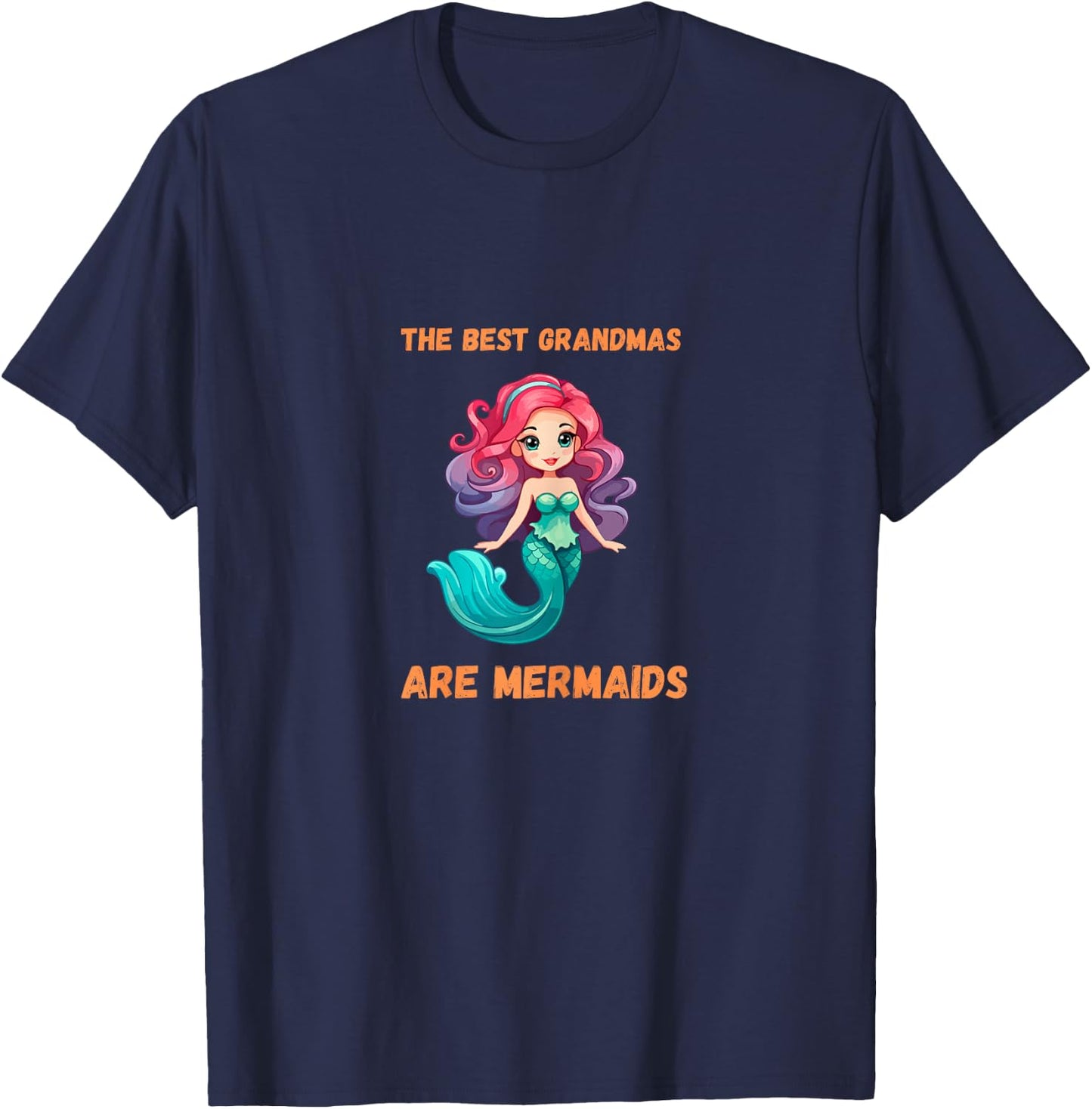 Best Grandmas Are Mermaids Granny T-Shirt - T-Shirt | Navy
