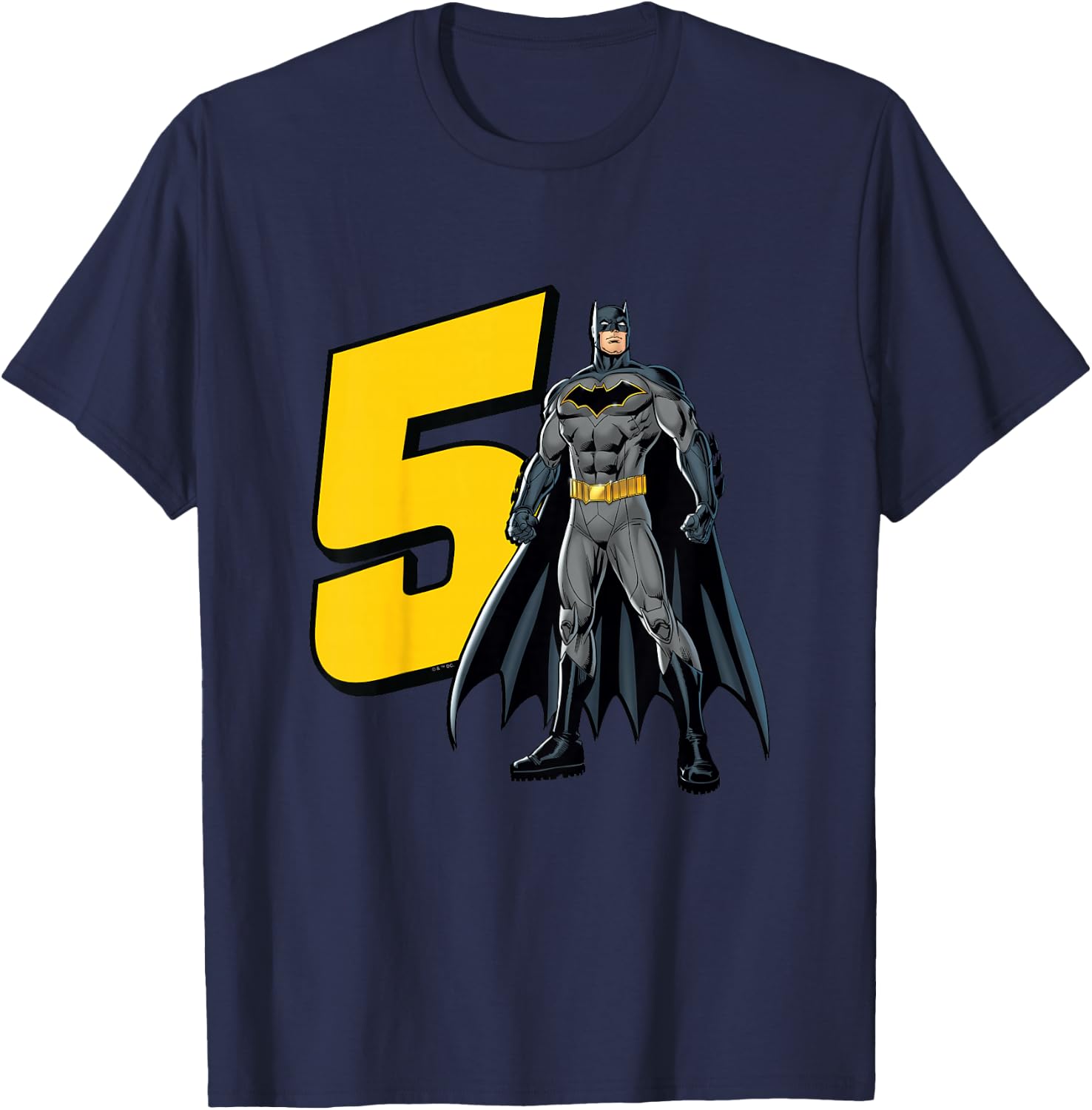 Kids Batman Super Hero 5th Birthday T-Shirt - T-Shirt | Navy