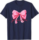 Grandpa Pink Bow Birthday Baby Shower Family Pink Ribbon T-Shirt - T-Shirt | Navy