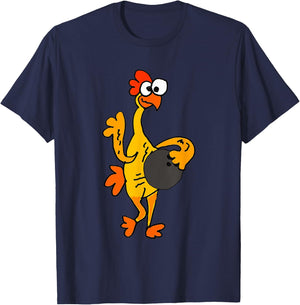 SmileteesSports Funny Rubber Chicken Bowling T-Shirt - T-Shirt | Navy