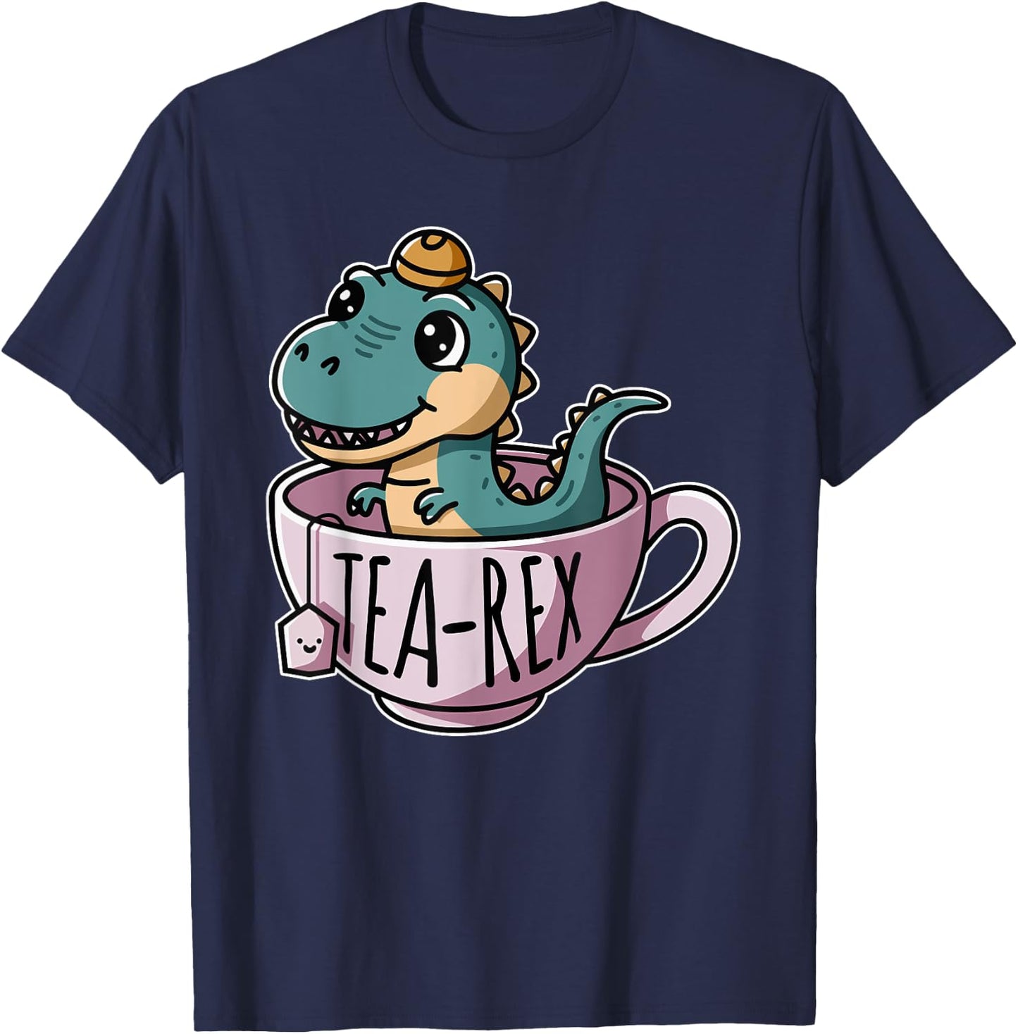 Tea-Rex Cute T-Rex Dinosaur Kawaii Dino T-Shirt - T-Shirt | Navy