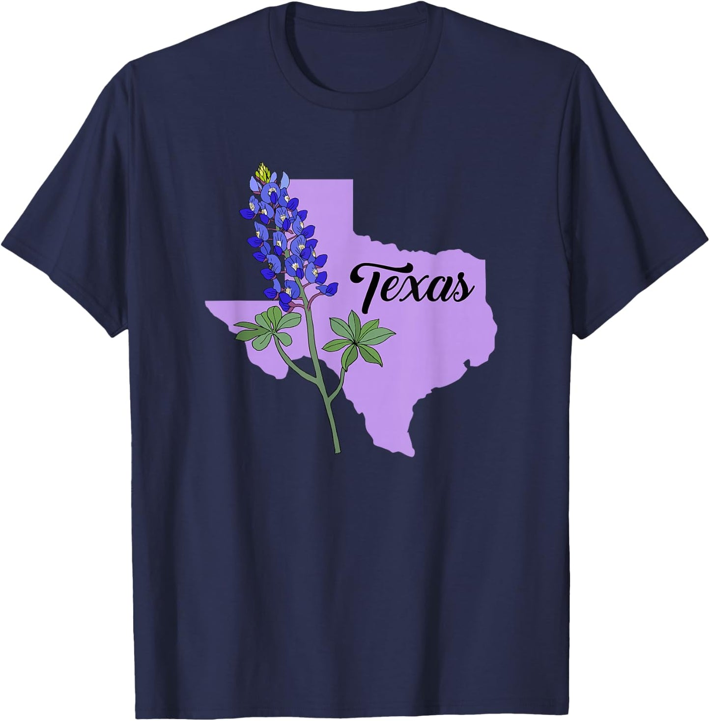 Texas Flower Bluebonnet T-Shirt - T-Shirt | Navy