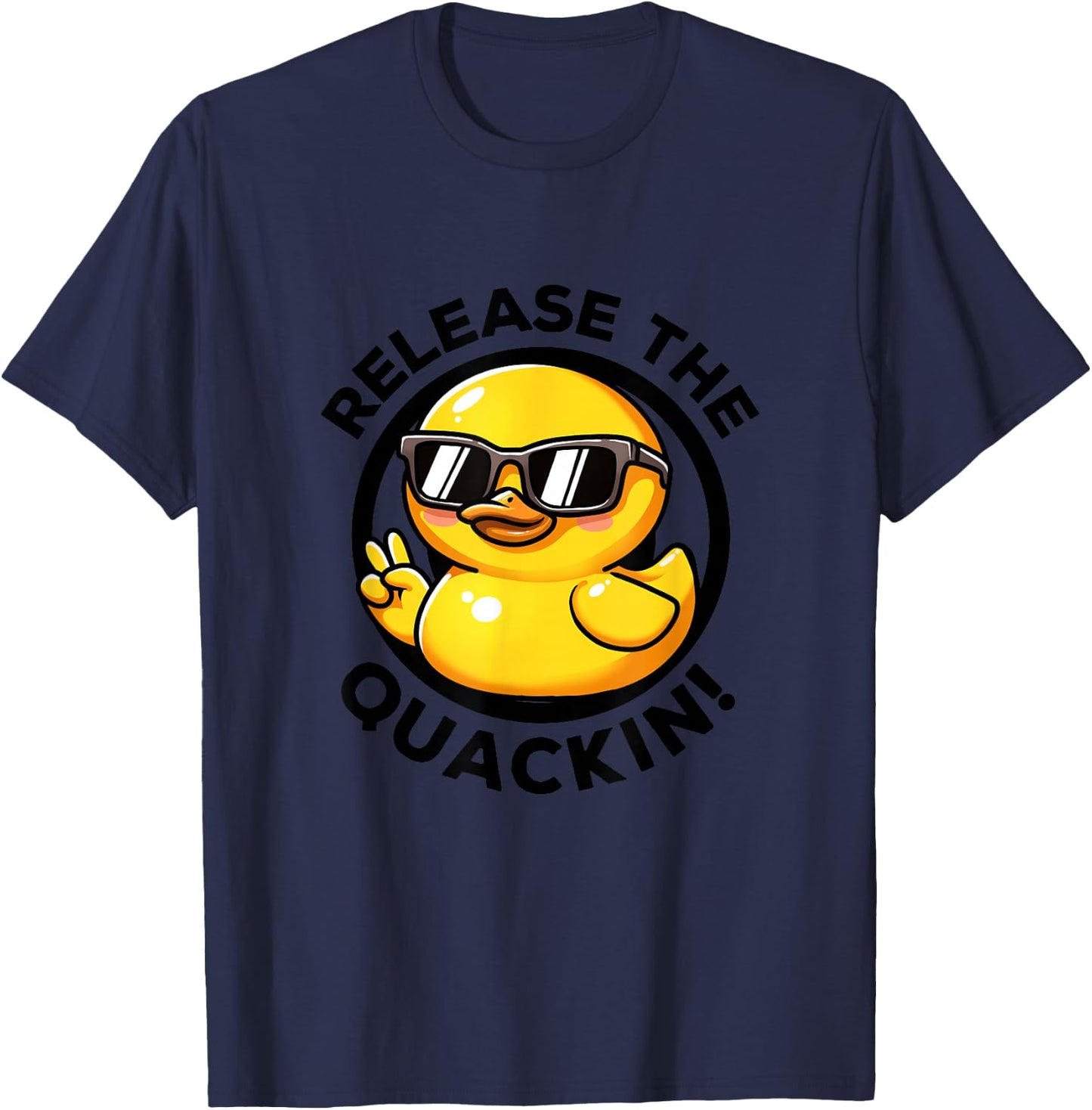 Release The Quackin I Love Duck Lovers Funny Yellow Duck T-Shirt - T-Shirt | Navy