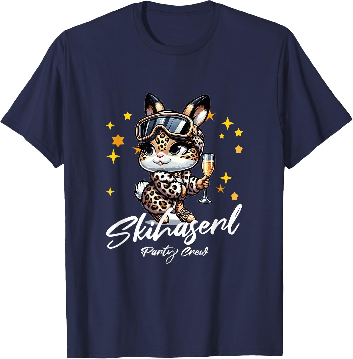 Ski Haserl Skihaserl Party Crew Girls' Funny Skiing , black T-Shirt - T-Shirt | Navy