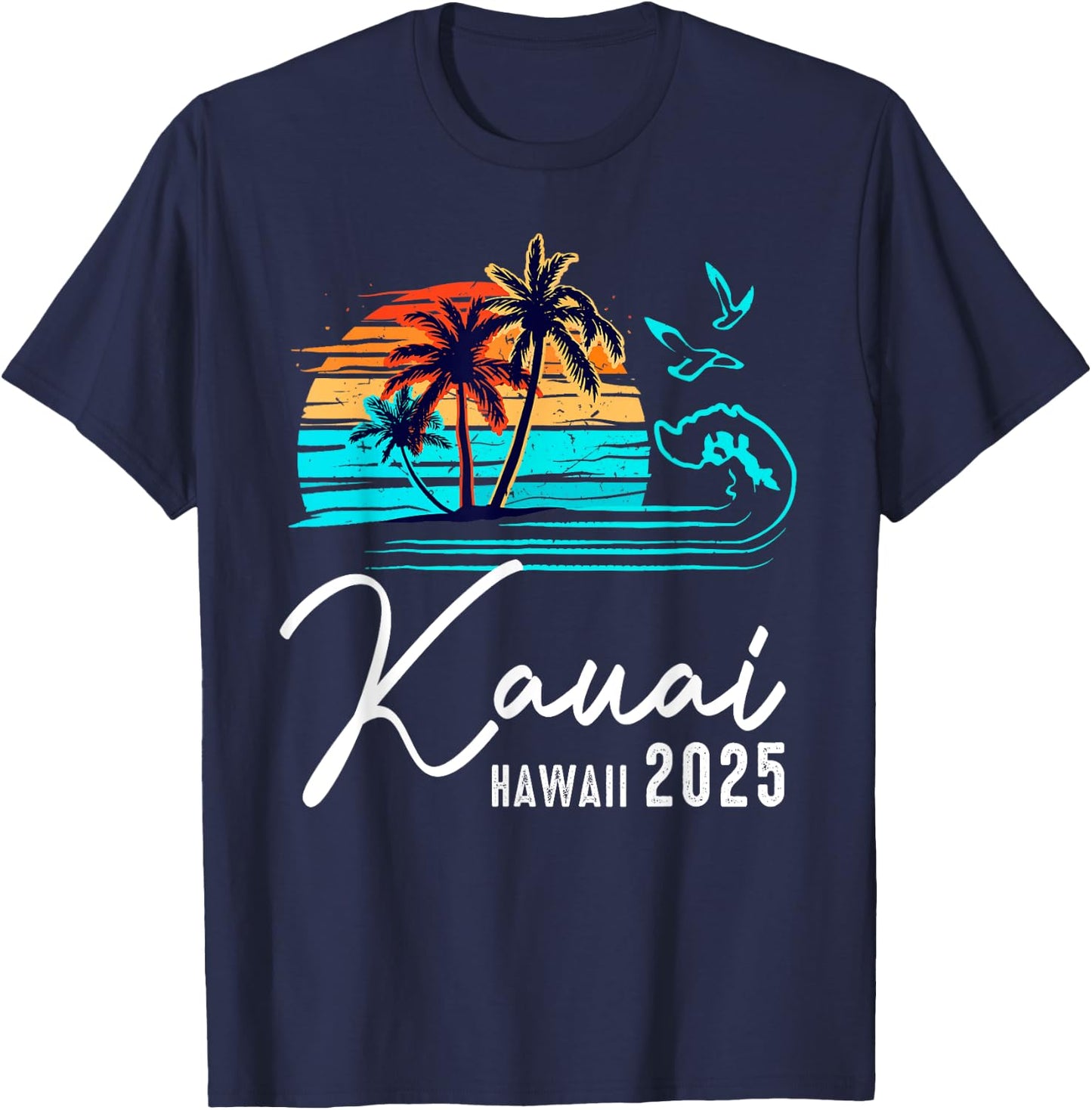 Kauai Hawaii 2025 Summer Vacation Matching Family Group T-Shirt - T-Shirt | Navy