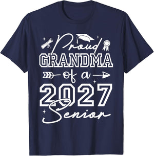 Senior Grandma Proud Grandma of A 2027 Senior T-Shirt - T-Shirt | Navy