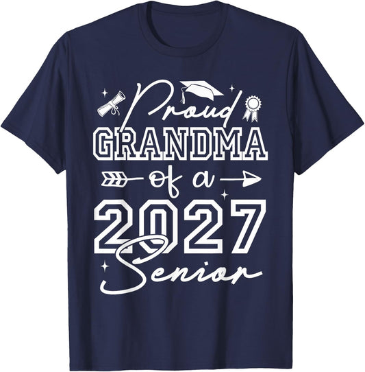 Senior Grandma Proud Grandma of A 2027 Senior T-Shirt - T-Shirt | Navy