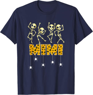 Spooky Skeleton Halloween Mimi Grandma T-Shirt - T-Shirt | Navy
