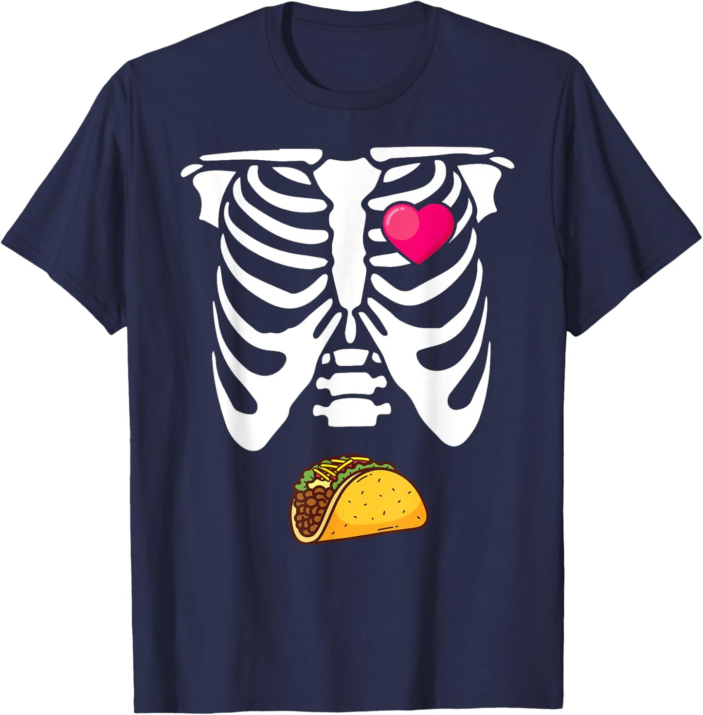 Matching Halloween Pregnancy Announcement Skeleton Couples T-Shirt - T-Shirt | Navy