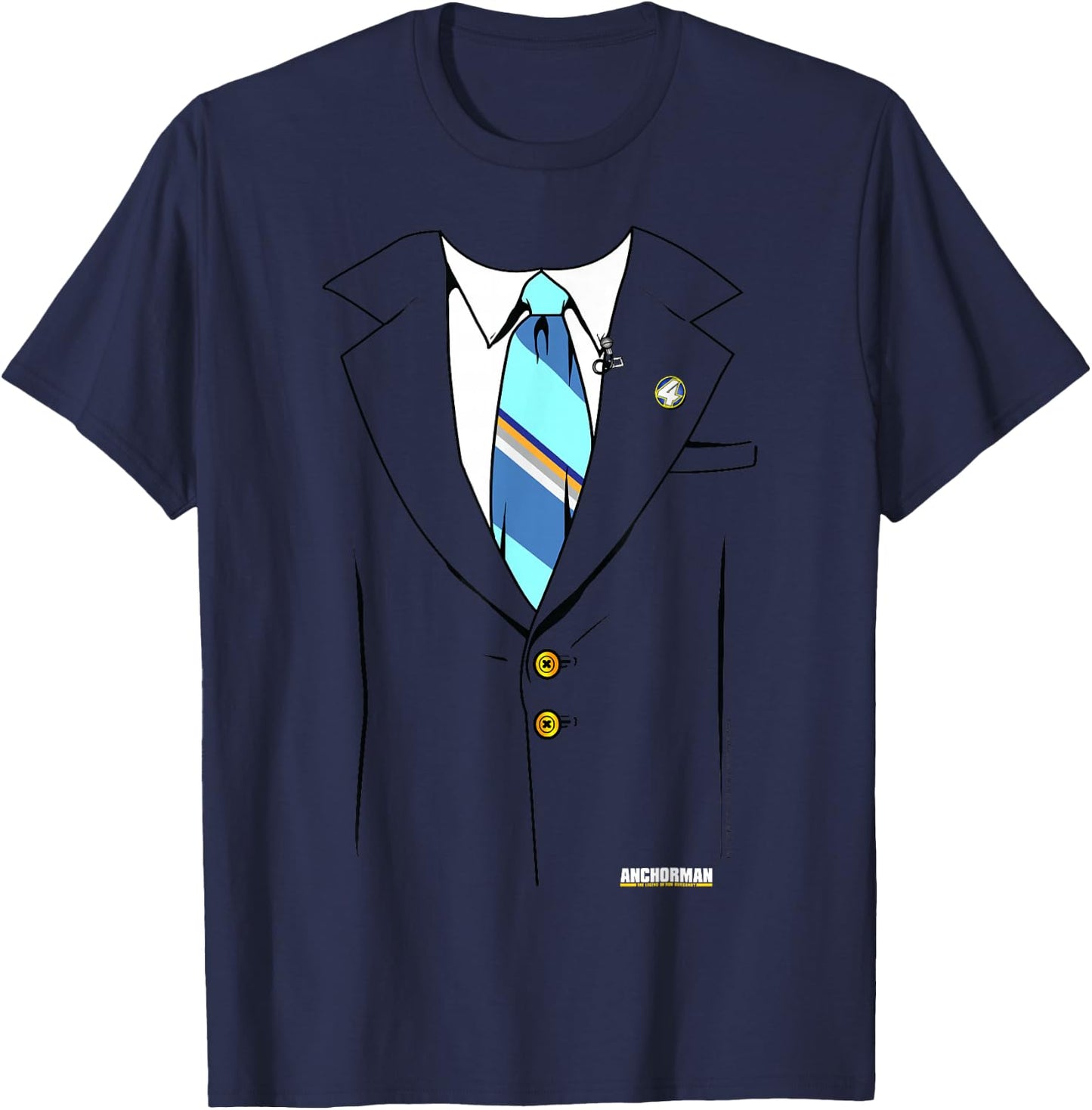 Anchorman Ron Burgundy Suit Jacket T-Shirt - T-Shirt | Navy
