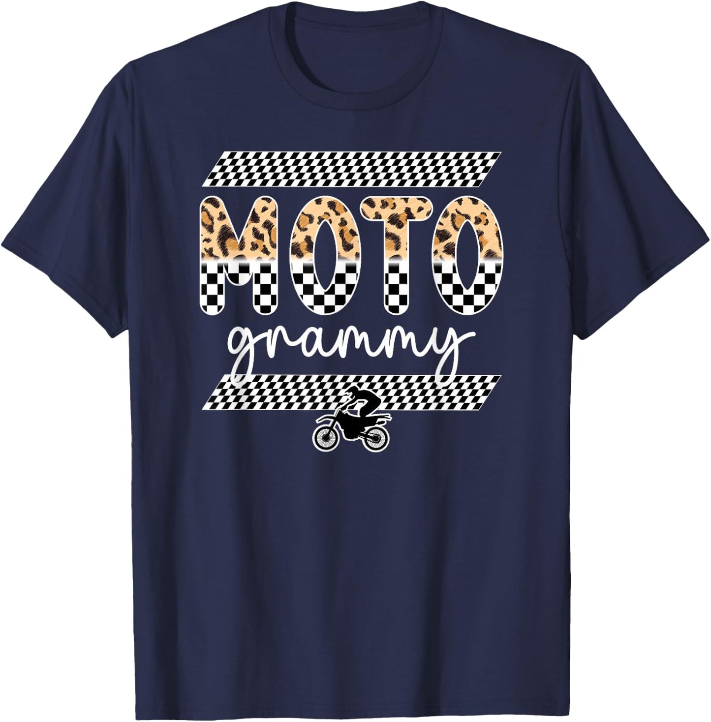 Moto Grammy Leopard Motocross Grammy Motocross Rider Grammy T-Shirt - T-Shirt | Navy