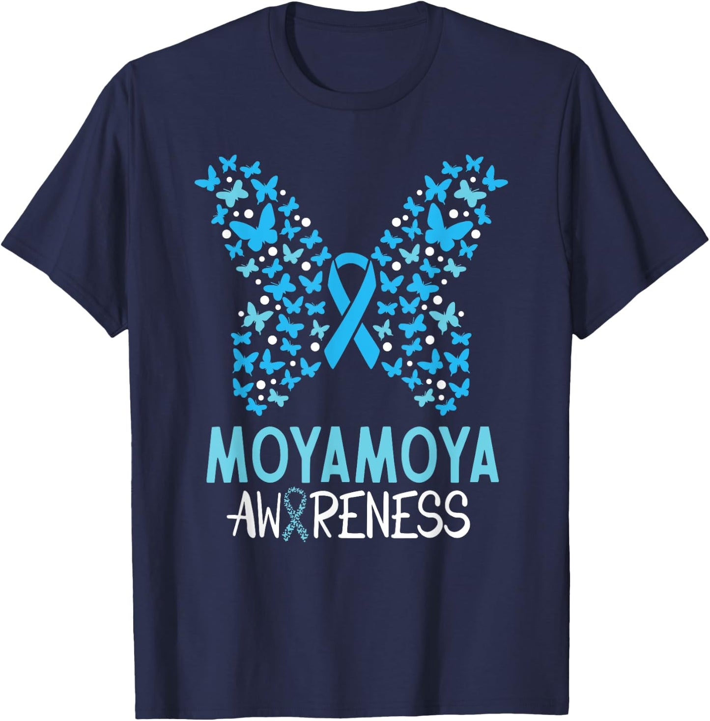 Moyamoya Disease Awareness Butterfly Shirt & Men T-Shirt - T-Shirt | Navy