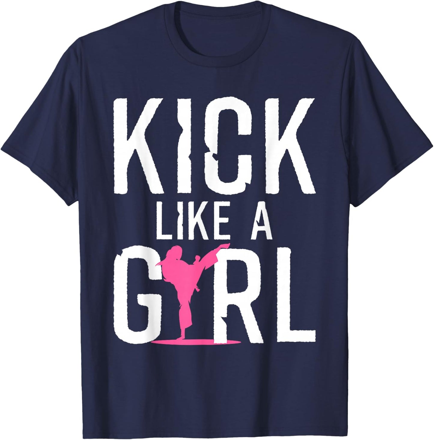 Cool Karate Gift Kickboxing Karate Lover Taekwondo Cute Karate Design For Girls Women Kids Martial Arts Kung Fu Black T-Shirt - T-Shirt | Navy