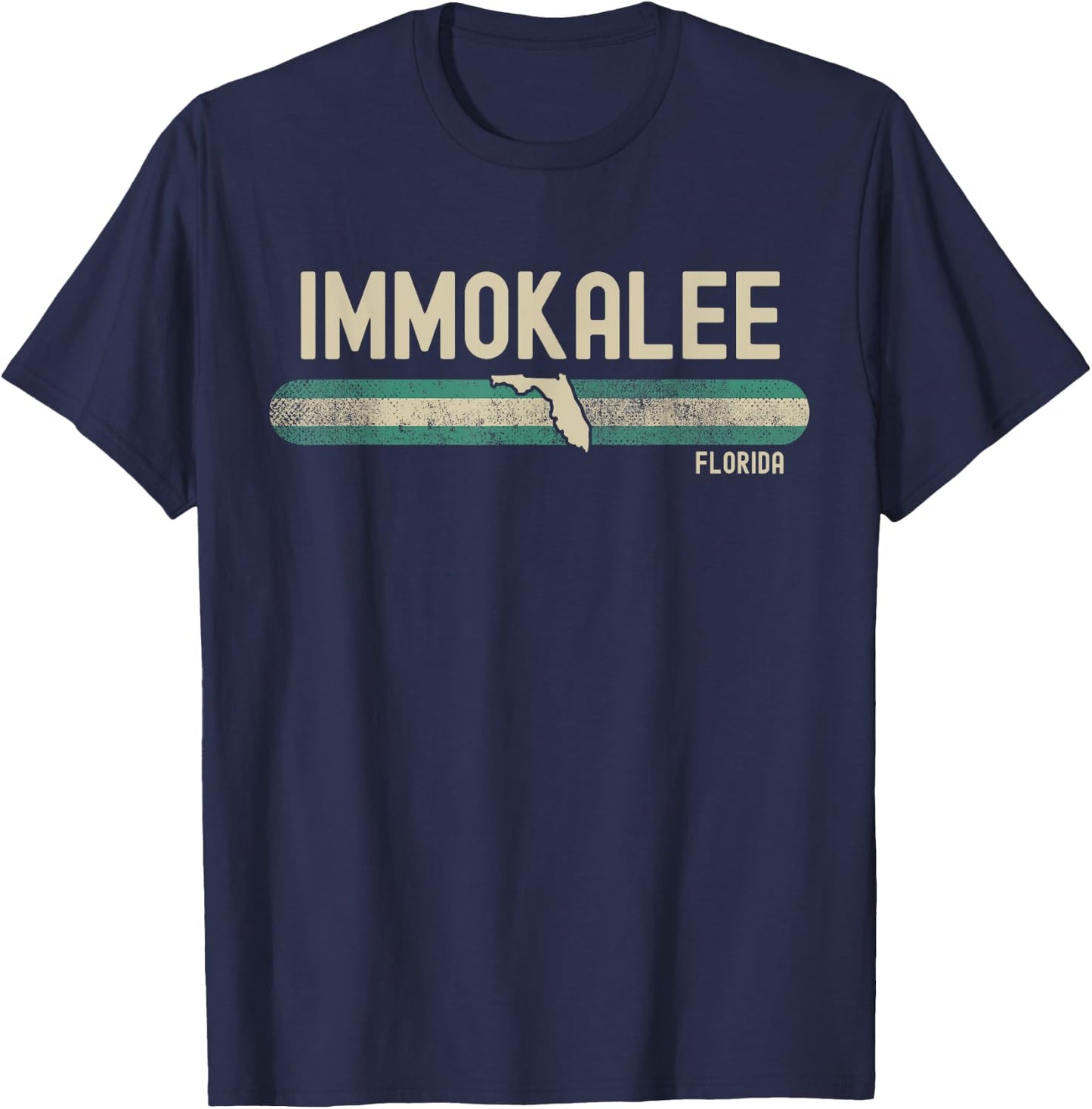 Immokalee FL | Florida | Travel & 80s Style T-Shirt - T-Shirt | Navy