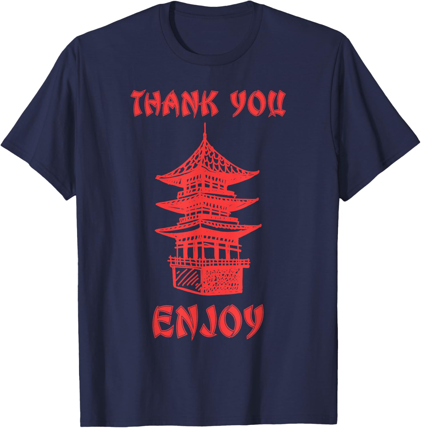 Chinese Takeout Food Thank You Box For Chef Asian Cuisine T-Shirt - T-Shirt | Navy
