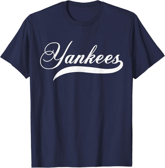 Yankees Vintage Retro Style Classic 70s & 80s T-Shirt - T-Shirt | Navy