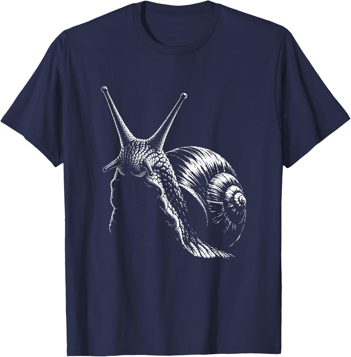 Snail Portrait Black and White T-Shirt - T-Shirt | Navy