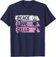 Hippie Cello Player Gift Peace Love Cello T-Shirt - T-Shirt | Navy