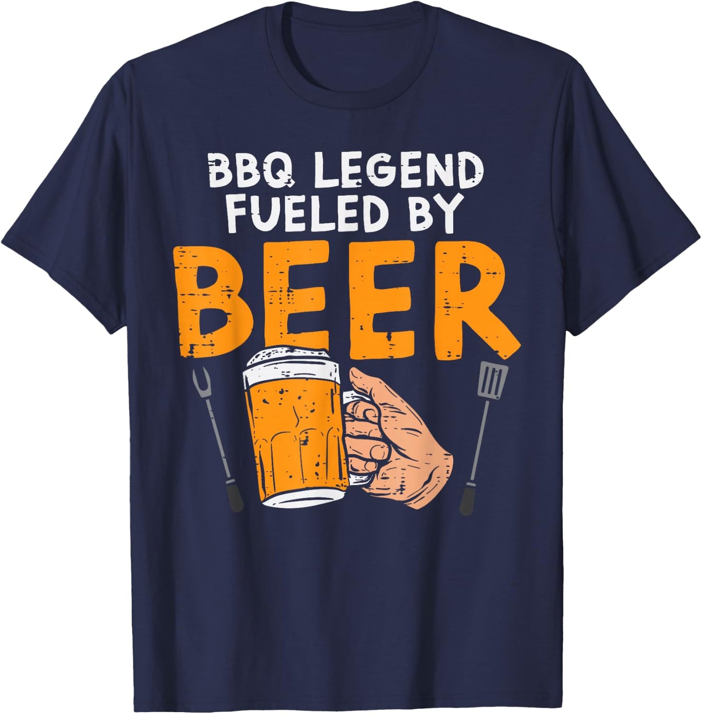 Bbq Legend Fueled Funny Barbecue Grill Meat Grill Dad Men T-Shirt - T-Shirt | Navy