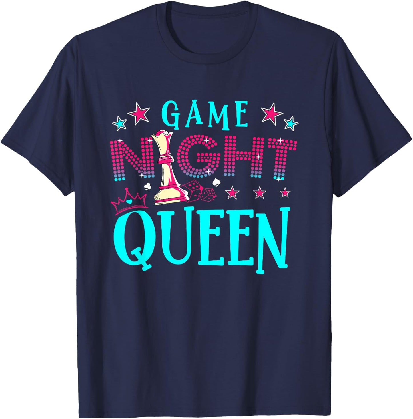 Game Night Queen! Couples Matching Game Night T-Shirt - T-Shirt | Navy
