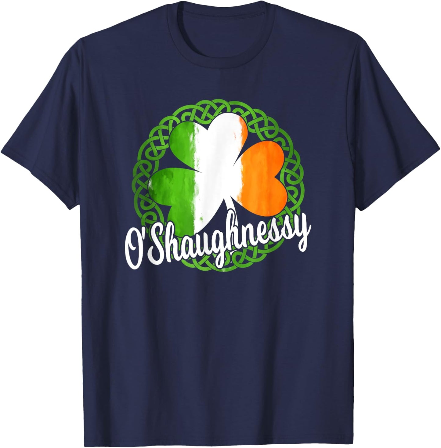 Celtic Theme - O'Shaughnessy Irish Family Name T-Shirt - T-Shirt | Navy